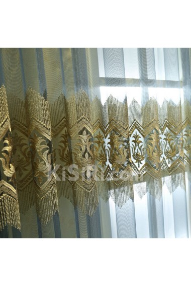 Floral Made to Measure Sheer Curtain (Two Panels)