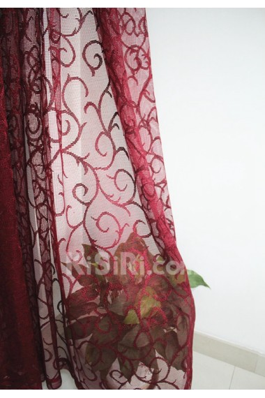 Floral Made to Measure Sheer Curtain (Two Panels)