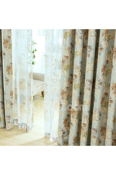 Floral Energy Saving Made to Measure Curtain (Two Panels)