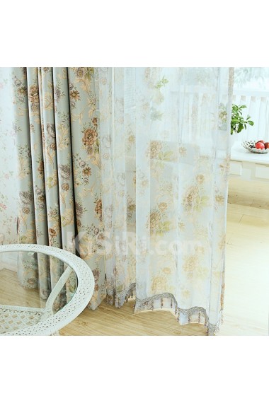 Floral Energy Saving Made to Measure Curtain (Two Panels)