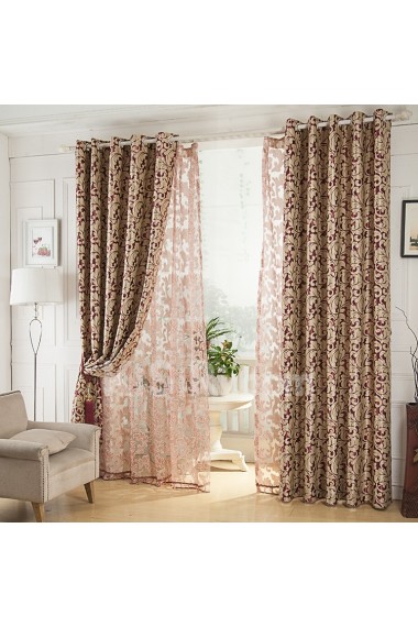 Floral Energy Saving Made to Measure Curtain (Two Panels)