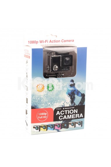 Multi-Language 1080P WiFi Full HD Action Camera Waterproof 30m 2.0" Screen +0.95" OLED Status Screen