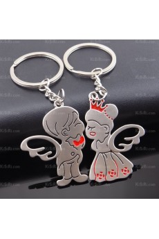 Elegant Small Pendant Zinc Alloy Angel Keychain (A Pair)