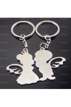 Elegant Small Pendant Zinc Alloy Angel Keychain (A Pair)