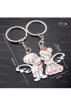 Elegant Small Pendant Zinc Alloy Angel Keychain (A Pair)