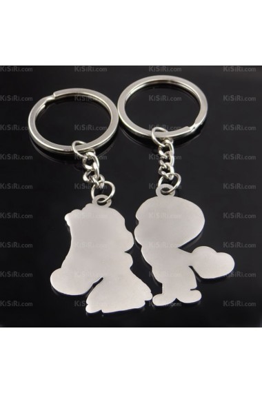 Couples Personalized Zinc Alloy Heart Keychain (A Pair)