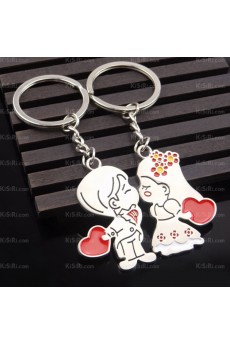 Couples Personalized Zinc Alloy Heart Keychain (A Pair)