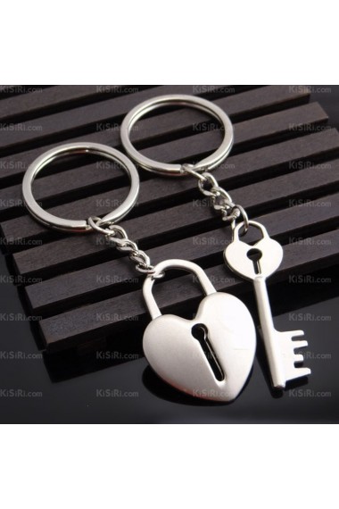 His and Hers Cheap Zinc Alloy Heart-shaped Keychain (A Pair)