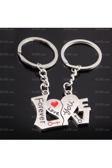 Elegant Small Pendant Zinc Alloy Love Keychain (A Pair)