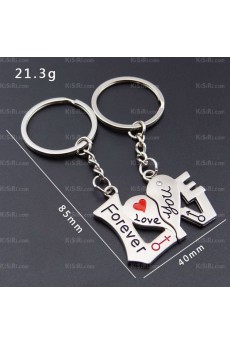 Elegant Small Pendant Zinc Alloy Love Keychain (A Pair)