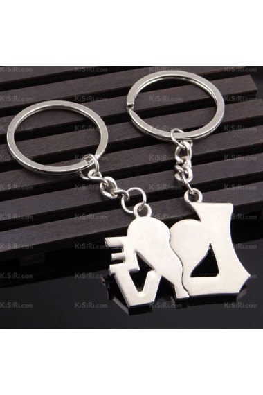 Elegant Small Pendant Zinc Alloy Love Keychain (A Pair)