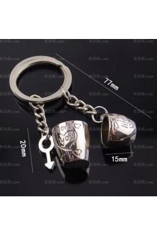 Couples Personalized Small Pendant Zinc Alloy Cup Keychain (A Pair)