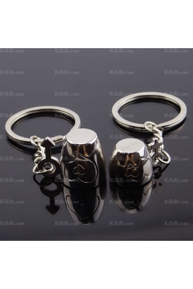 Couples Personalized Small Pendant Zinc Alloy Cup Keychain (A Pair)