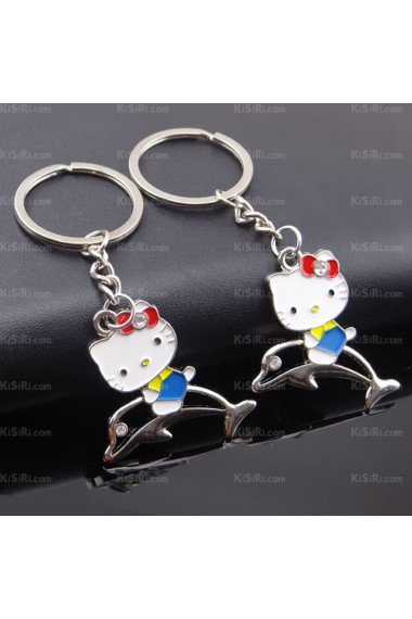 His and Hers Cheap Zinc Alloy Hello Kitty Keychain (A Pair)