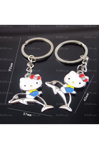 His and Hers Cheap Zinc Alloy Hello Kitty Keychain (A Pair)