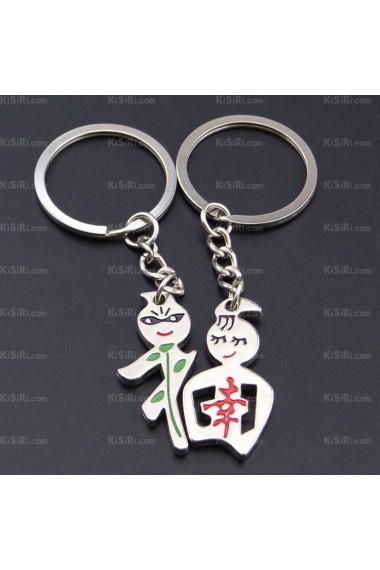 Cute Zinc Alloy The Word Blessing Keychain (A Pair)