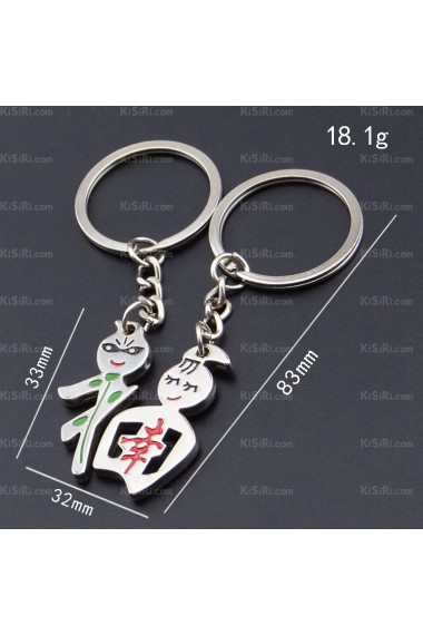 Cute Zinc Alloy The Word Blessing Keychain (A Pair)