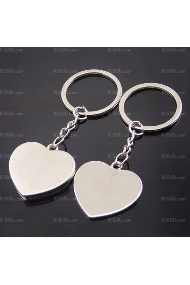 Couples Cheap Zinc Alloy Heart-shaped Keychain (A Pair)