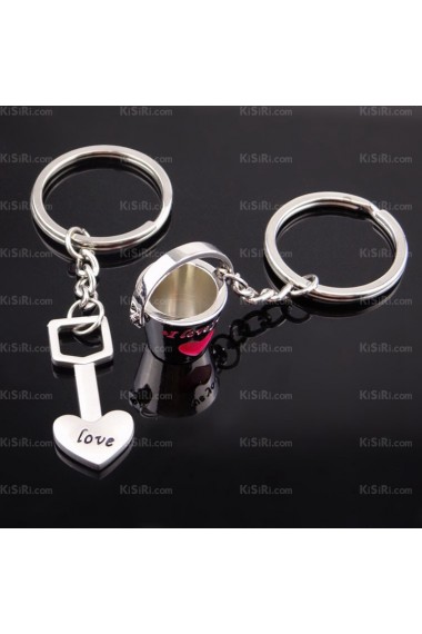 Personalized Zinc Alloy Flower Barrels Keychain (A Pair)