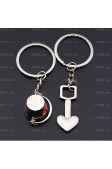 Personalized Zinc Alloy Flower Barrels Keychain (A Pair)