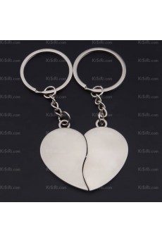 His and Hers Cheap Zinc Alloy Heart-shaped Keychain (A Pair)