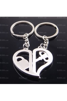 Couples Exquisite Zinc Alloy Heart-shaped Keychain (A Pair)