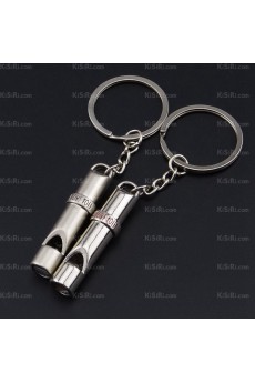 His and Hers Personalized Zinc Alloy Whistle Keychain (A Pair)