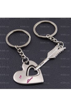 His and Hers Couples Elegant Zinc Alloy?Heart-shaped Keychain (A Pair)