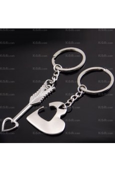 His and Hers Couples Elegant Zinc Alloy?Heart-shaped Keychain (A Pair)