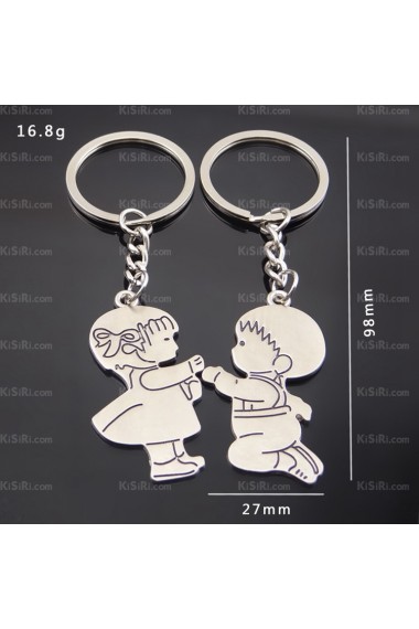 Personalized Small Pendant Zinc Alloy Child Keychain (A Pair)