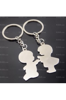 Personalized Small Pendant Zinc Alloy Child Keychain (A Pair)