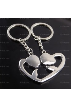 Elegant Small Pendant Zinc Alloy Rose Keychain (A Pair)