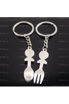 Cheap Small Pendant Zinc Alloy Knife and Fork Keychain (A Pair)