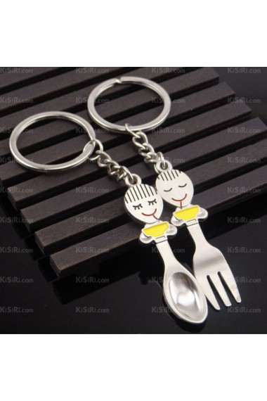 Cheap Small Pendant Zinc Alloy Knife and Fork Keychain (A Pair)