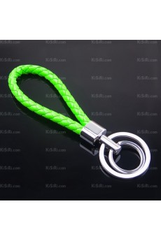 Zinc Alloy Leather Rope Keychain (Two Pair)(Random Color)