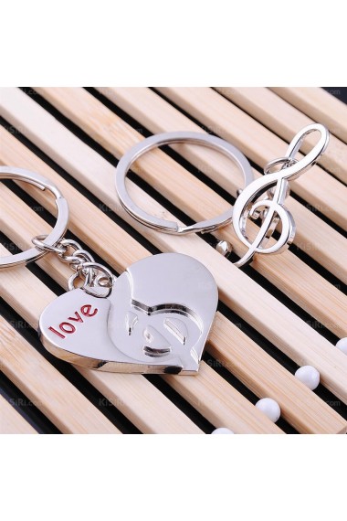 Personalized Small Pendant Zinc Alloy Note Keychain (A Pair)