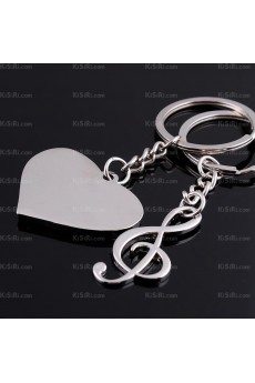 Personalized Small Pendant Zinc Alloy Note Keychain (A Pair)