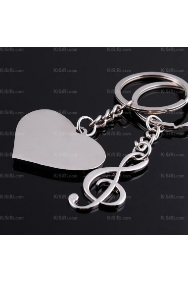 Personalized Small Pendant Zinc Alloy Note Keychain (A Pair)