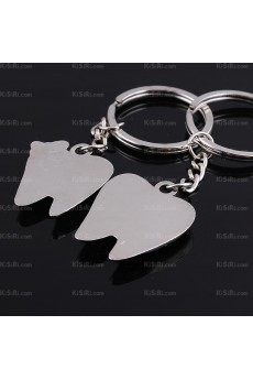 Couples Elegant Small Pendant Zinc Alloy Tooth Keychain (A Pair)