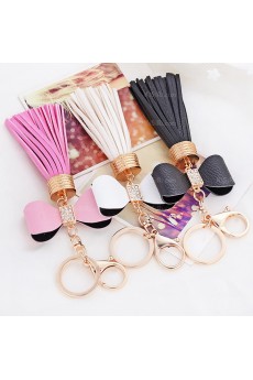 Cute Small Pendant Zinc Alloy Bow Keychain (A Pair)(Random Color)