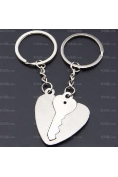 His and Hers Cheap Zinc Alloy?Heart-shaped Keychain (A Pair)