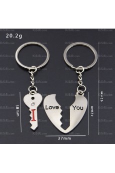 His and Hers Cheap Zinc Alloy?Heart-shaped Keychain (A Pair)