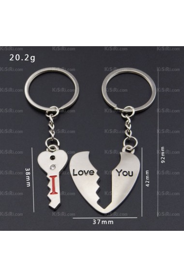 His and Hers Cheap Zinc Alloy?Heart-shaped Keychain (A Pair)