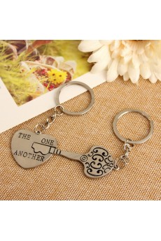 Elegant Small Pendant Zinc Alloy Key-shaped Keychain (A Pair)