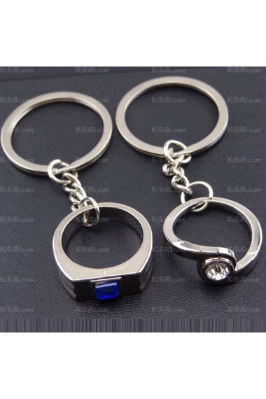 Couples Small Pendant Personalized Zinc Alloy Ring Keychain (A Pair)