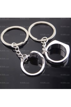 Couples Small Pendant Personalized Zinc Alloy Ring Keychain (A Pair)