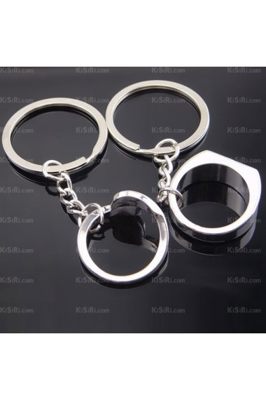 Couples Small Pendant Personalized Zinc Alloy Ring Keychain (A Pair)