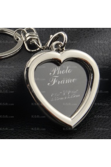 Fashion Zinc Alloy Heart-shaped Photo Frame Keychain (A Pair)(Same Style)