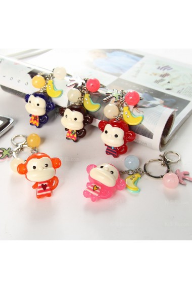 Exquisite Lovely Monkey Keychain for Lovers (A Pair)(Random Color)