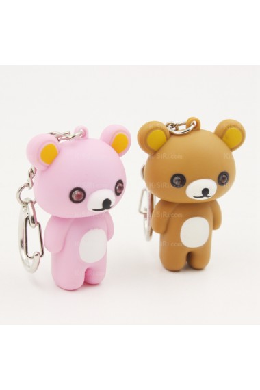 Couples Personalized Small Pendant Bear Keychain (A Pair)